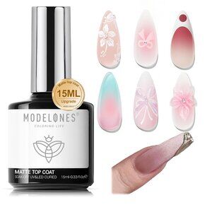 Matte Gel Top Coat Chrome Proof, 15ML No Wipe Matte Top Coat Chrome Isolation Po